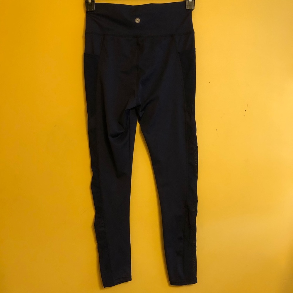 Navy Leggings w/ Mesh sides B2 - Picture 2 of 6